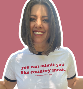 You Can Admit You Like Country Music - Women's Red Ringer T