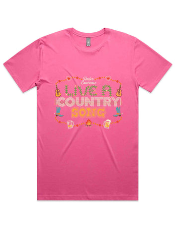Live A Country Song - Pink T Shirt